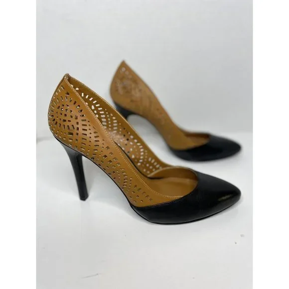 NEW BCBGeneration Tan Leather Cut-out Heels, Women's 9.5 - Picture 1 of 11